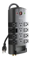 Belkin 12-Outlet Pivot-Plug Power Strip Surge Protector with 8-Foot Power Cord, 4320 Joules (BP112230-08) (Renewed)