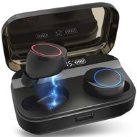 Wireless Headphones 5.0 Bluetooth Earbuds Hi-Fi Stereo Sound Headset 140-Hour Playtime with Battery Display Screen IPX7 Waterproof Auto Pairing Wireless Earphones Built-in Mic Headset