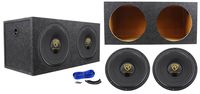 (2) Rockville W15K9D2 15" 10,000w Car Audio Subwoofers+Sealed Sub Box Enclosure