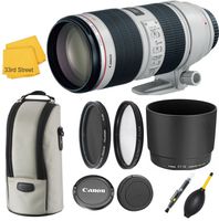 Canon EF 70-200MM f/2.8L is II USM TELEPHOTO Zoom Lens with Original Canon CASE LZ1326 and Original Hood ET-87 Exclusive 33RD STREET Camera Lens Bundle KIT Including Commander PRO POLARIZING Filter
