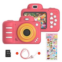 Themoemoe Kids Camera, Camera for Kids Video Cameras Kids Digital Camera 8MP 1080P HD Camera for 3-10 Year Old Girl With 16GB TF Card (Red)