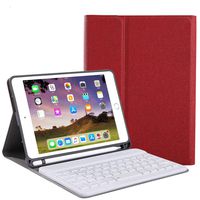 AckfulCompatible with Apple iPad 7th Gen 10.2" 2019 Detachable Bluetooth Keyboard Case Cover Stand (Red)