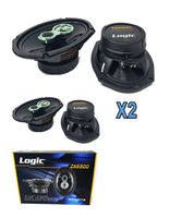 2X 6" x 9" 500W 3 Way Coaxial Speaker Tweeter System 4 ohm Car Audio ZX6900