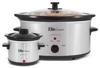 Elite Cuisine MST-500D Maxi-Matic 5 quart Slow Cooker with Dipper, black Stainless Steel