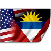 ExpressItBest Sticker (Decal) with Flag of Antigua and Barbuda and USA (Antiguan, Barbudan)
