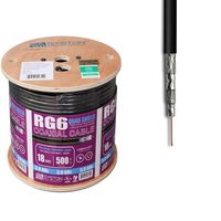 RG6 Quad Shield 500 ft. Black CM Coaxial Cable