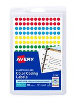 Avery Removable Color Coding Labels, 0.25 Inches, Assorted, Round, Pack of 768 (5795)