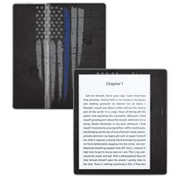 MightySkins Skin Compatible with Amazon Kindle Oasis 7" (9th Gen) - Thin Blue Line | Protective, Durable, and Unique Vinyl Decal wrap Cover | Easy to Apply, Remove | Made in The USA