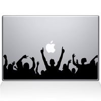 The Decal Guru Rock On Crowd MacBook Decal Vinyl Sticker - 13" MacBook Pro (2015 & Older) - Black (1162-MAC-13P-BLA)