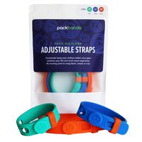 Packbands 3-Pack | Multipurpose Adjustable Storage Straps To Organize | 100% Silicone | Green 9", Blue 12", Orange 15" | Band and Loop Organizer for Cords & Cables, Travel, Home Goods, Tools, More!