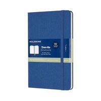 Moleskine Two-Go Textile Notebook, Hard Cover, Medium (4.5" x 7") Lapis Blue