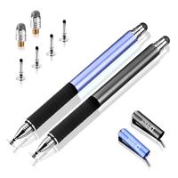 Capacitive Stylus Pen-Dinines Fine Point Stylus Touch Screen Pens for All Capacitive Cell Phones, Tablets, Laptops Bundle with 6 Replacement Tips (2 Pcs, Black/Blue)