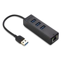 Cable Matters 3 Port USB 3.0 Hub with Ethernet (USB Hub with Ethernet, Gigabit Ethernet USB Hub ) Supporting 10/100/1000 Mbps Ethernet Network in Black