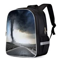 Unisex Durable School Backpack- Tornado with Lightning, Lightweight Oxford Fabric School Bags with Reflective Strip Daypack Laptop Bags