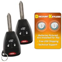 Discount Keyless Replacement Uncut Car Remote Ignition Transponder Key Fob For Jeep Liberty Chrysler Pacifica M3N5WY72XX (2 Pack)