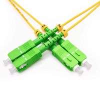 2m (6ft) SC APC to SC APC Duplex Fiber Optic Patch Cable SM - Single Mode