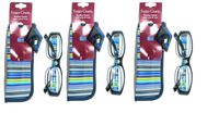 3 Pairs Foster Grant Rainbow Reading Glasses With Case And Loop (Blue, +2.00)