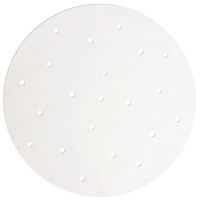 100 Count - 10 Inch Bamboo Steamer Liners - Air Fryer Liners Perforated Parchment Paper - Non-Stick Steamer Parchment Paper, White