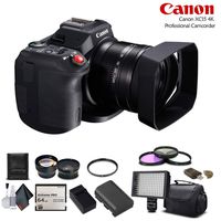 Canon XC15 4K Professional Camcorder (1456C002) 64GB Memory Card, Extra Battery, UV Filter, LED Light, Case, Telephoto Lens, Wide Angle Lens More - Advanced Bundle