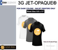 NEENAH 3G JET-OPAQUE HEAT TRANSFER PAPER 8.5 X 11" CUSTOM PACK 100 SHEETS