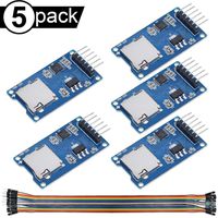 DAOKI 5Pcs Micro SD Storage Board Micro SD Card Module Micro SD Storage Expansion Board 6-pin with SPI Interface Micro SD TF Card Memory Shield Module SPI for Arduino Raspberry Pi with Dupont Wire