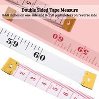 Tape Measure for Body, 2PCS Tailor Measuring Tape, Soft Ruler for Cloth Sewing Waist Bra Head Circumference Seamstress Dressmaker, Flexible, Double Sided, 60 Inch (150 cm), White