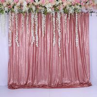 TRLYC Matt Blush 8FT x 8FT Sequin Wedding Backdrop Sequin Curtain