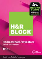H&R Block Tax Software Deluxe 2019 [Federal Only] with 4% Refund Bonus Offer [Amazon Exclusive] [Mac Download]
