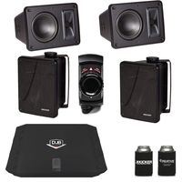 Kicker KB6000 Black Outdoor Speakers (2 Pairs) with Dub 480 Watt Amplifier & MB Quart N2-WBT Bluetooth Receiver