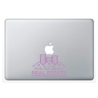 Crazy4Decals Ask ME About Real Estate Decal Vinyl Sticker for Laptop Notebook MacBook Air/Pro Dell HP Walls Windows, Computers, Water Bottles and More (Lilac / 10")