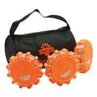 StarFlare LED Road Flares Emergency Disc Safety Light Flashing Roadside Beacon for Car Truck with Storage Bag (Pack of 3)