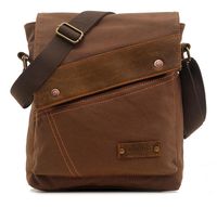 Vere Gloria Men Women Small Canvas Messenger Bag Crossbody Shoulder Handbags Ipad Laptop Bag for School Travel Hiking and Everyday Use (Brown)
