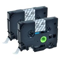 NineLeaf 2PK Replacement Label Tape Cartridge Compatible for Brother P-Touch Laminated TZe TZ 12mm x 8m (TZ-135 TZe-135 White on Clear)