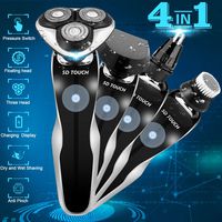 Electric Razor Shaver for Men, 4 in 1 Dry Wet Waterproof men's Rotary Shaver Portable Face Shaver Travel Rechargeable Beard Trimmer USB Cordless Nose Trimmer Facial Cleaning Brush for Dad, Husband