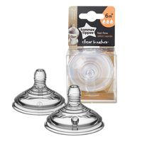 Tommee Tippee Closer to Nature Baby Bottle Feeding Nipple Replacement, Fast Flow, 6+ Months, Level 3 - 2 Count