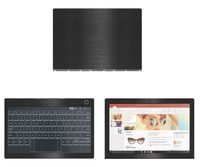 Decalrus - Protective Decal for Lenovo Yoga Book C930 (10.8" Screen) Laptop Black Texture Brushed Aluminum Skin Skins Decal for case Cover wrap BAlenovoYogaBkC930Back
