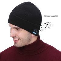 Wireless Musical Beanie Hat Headphones Winter Washable Hat Knit Cap Wireless Music Hat Speaker Built-in Mic Gift for Kids