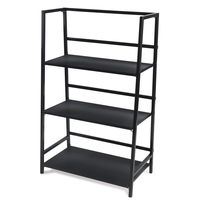 Atlantic 3 Tier Folding Shelf - Sturdy Tubular Design, Folds for Easy Storage PN38450335 in Black