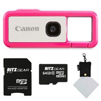Canon Ivy REC 13MP Full HD Outdoor Camera (Dragonfruit) with 64GB MicroSD Card and Cleaning Cloth