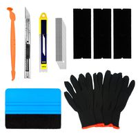 CARTINTS Complete Vehicle Vinyl Wrap Tools Kit Window Tint Tools Kit for Car Wraps with Yellow Micro Squeegee for Corner Full Wrap, Felt Squeegee, Vinyl Knife, Vinyl Wrap Gloves
