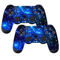 SubClap 2 Packs PS4 Controller Skin, Vinyl Decal Sticker Cover for Sony PlayStation 4 DualShock 4 Wireless Controller (Shinny Blue)