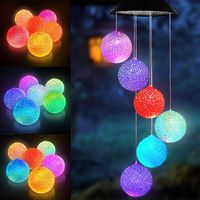 Solar Wind Chimes Color Changing Greenke Solar Wind Chimes Backyard Decor outdoor Solar Lights Garden Yard Home Decorative Best Gift for Mom Wife Grandma Daughter - Crystal Ball