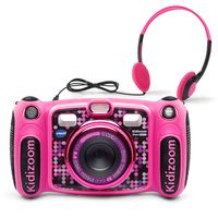 VTech Kidizoom Duo 5.0 Deluxe Digital Selfie Camera with MP3 Player & Headphones, Pink