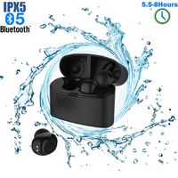 Wireless Headphones Bluetooth 5.0 Earbuds - LarKoo TWS in-Ear Bluetooth Headset Wireless Earphones w/Noise Cancelling Auto Pairing IPX5 Waterproof 24H Dual Mic Siri Voice Conrol Song Switching