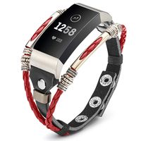 Marval.P Compatible for Fitbit Charge 3 Bands, Handmade Leather Charge 3 SE Band, Replacement Unique Bracelet Strap, Wristbands with Adjustable Size, Fashion Wrist Band Straps for Women Men Lover