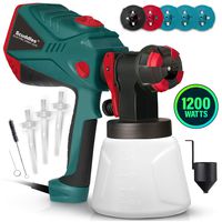 Scuddles Paint Sprayer, 1200 Watt High Power HVLP Home, and Outdoors Includes 5 Nozzle, Lightweight, Easy Spraying and Cleaning
