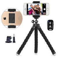 Phone tripod, UBeesize Portable and Adjustable Camera Stand Holder with Wireless Remote and Universal Clip, Compatible with iPhone, Android Phone, Sports Camera GoPro【2018 NEW VERSION】