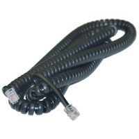Headset to Phone Cord (Voice), RJ22, 4P / 4C, Black, Coil, Reverse, 25 Foot.46 inches Coiled