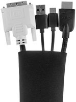 AmazonBasics Wire Cable Management Sleeve Cover - Zipper, 20-Inch, Black, 4-Pack