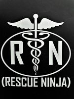 Chase Grace Studio Ninja Nurse Nursing RN Vinyl Decal Sticker|WHITE|Cars Trucks Vans SUV Laptops Wall Art|5.5" X 5.25"|CGS282